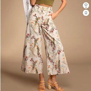 Free People Menocra Wide Leg Pants - TAUPE COMBO - size 10 (runs small 8)